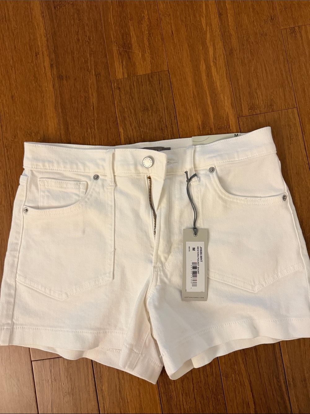 Just USA White High-Rise Denim Shorts
